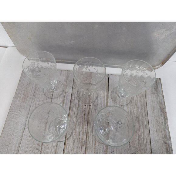 Alberta Glastonbury Lotus Cordial Glasses 4 7/8" Stemmed Set of 5 - Picture 7 of 8